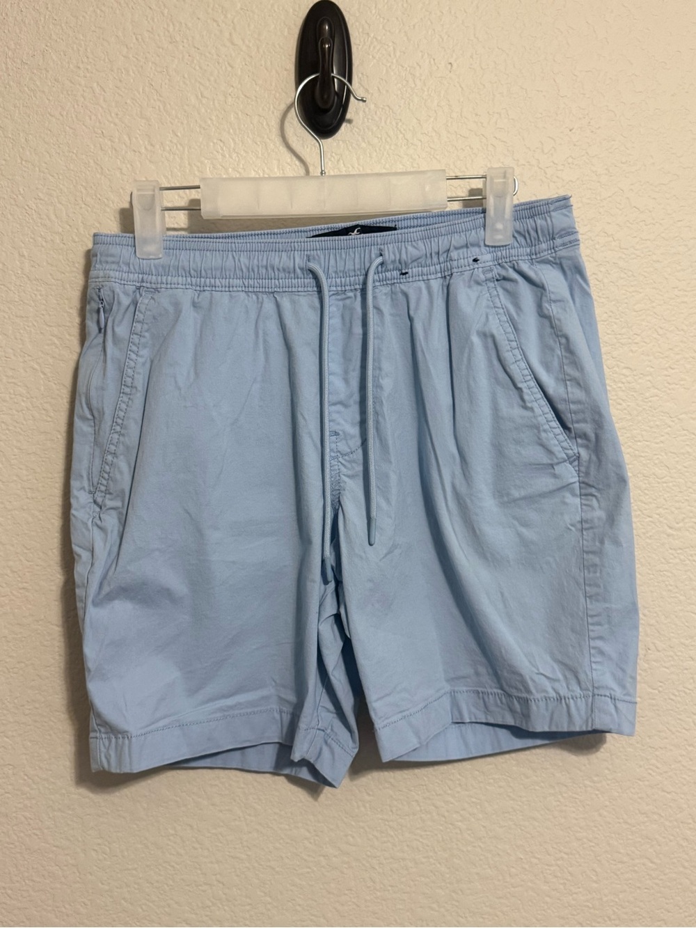 Holister (S) Light Blue Drawstring Casual Shorts